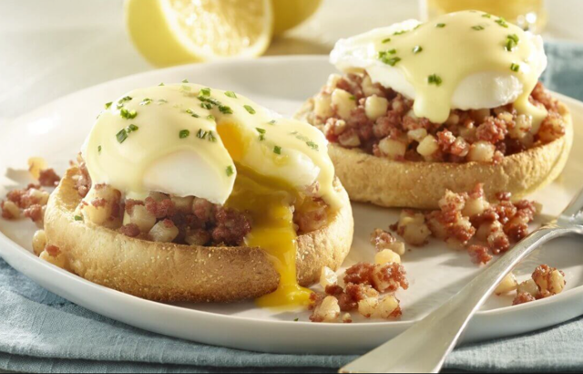 Corned Beef Hash Benedict.